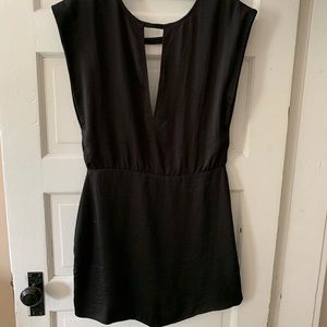 Black, low back cocktail dress